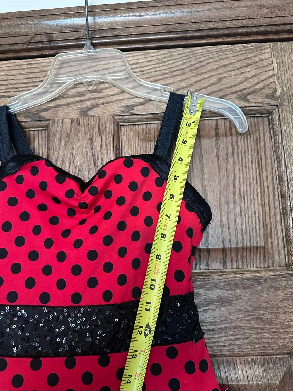 Weissman Red and Black Polka Dot Dance Dress